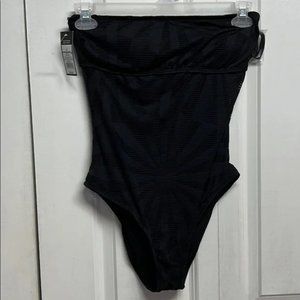 Mossimo Black Design Print One Piece Bathing Suit Size S NWT